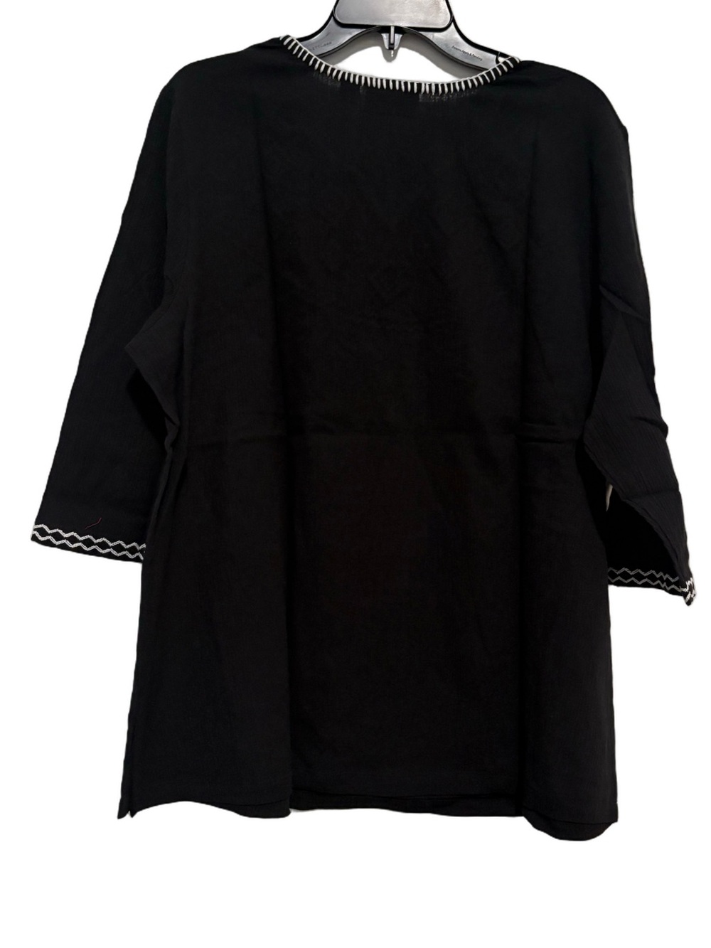 100% Cotton NIP Embroidered Women's Top - Black & Olive Left - Picture 3 of 5